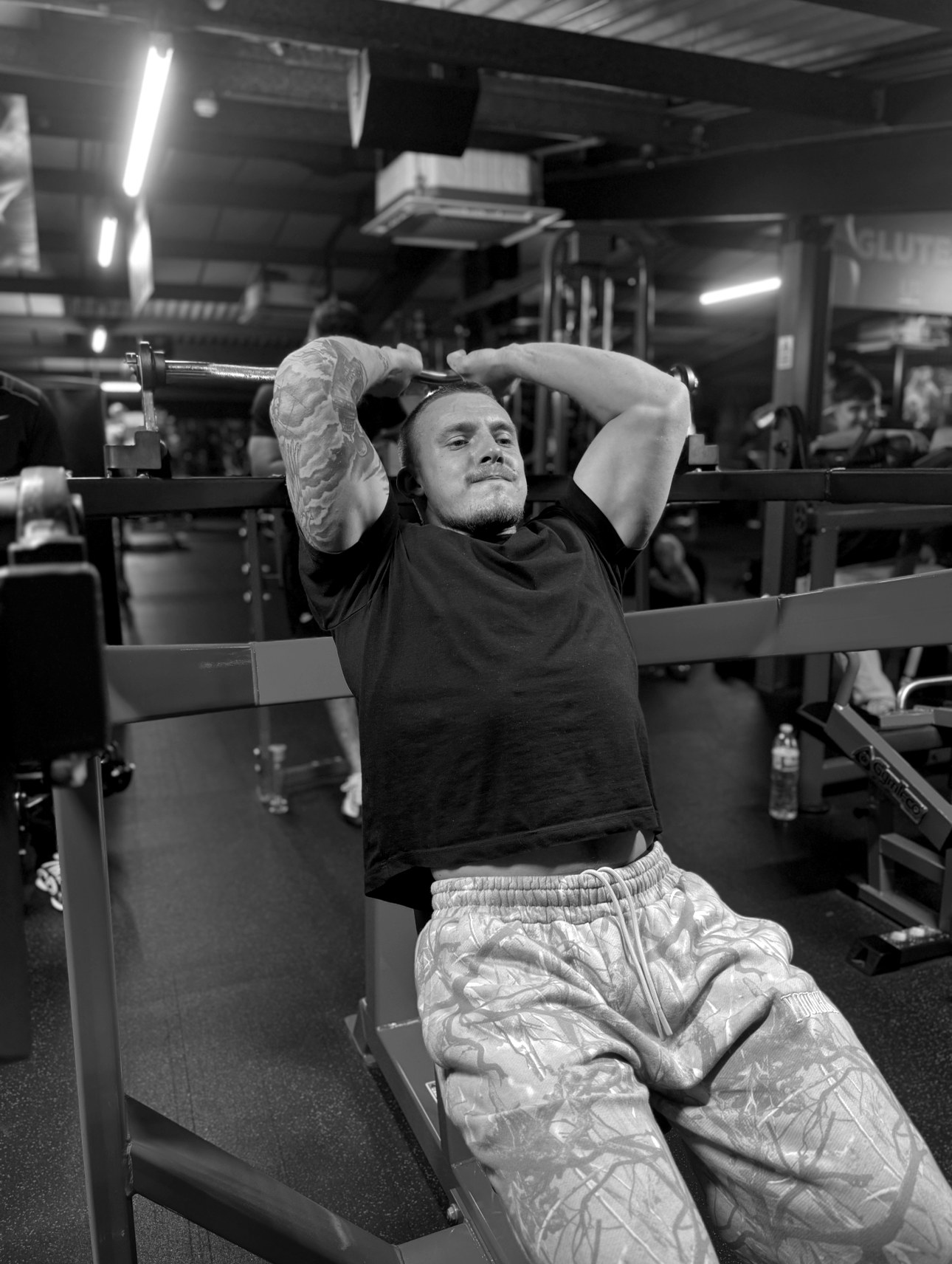 Cameron training incline skull crushers